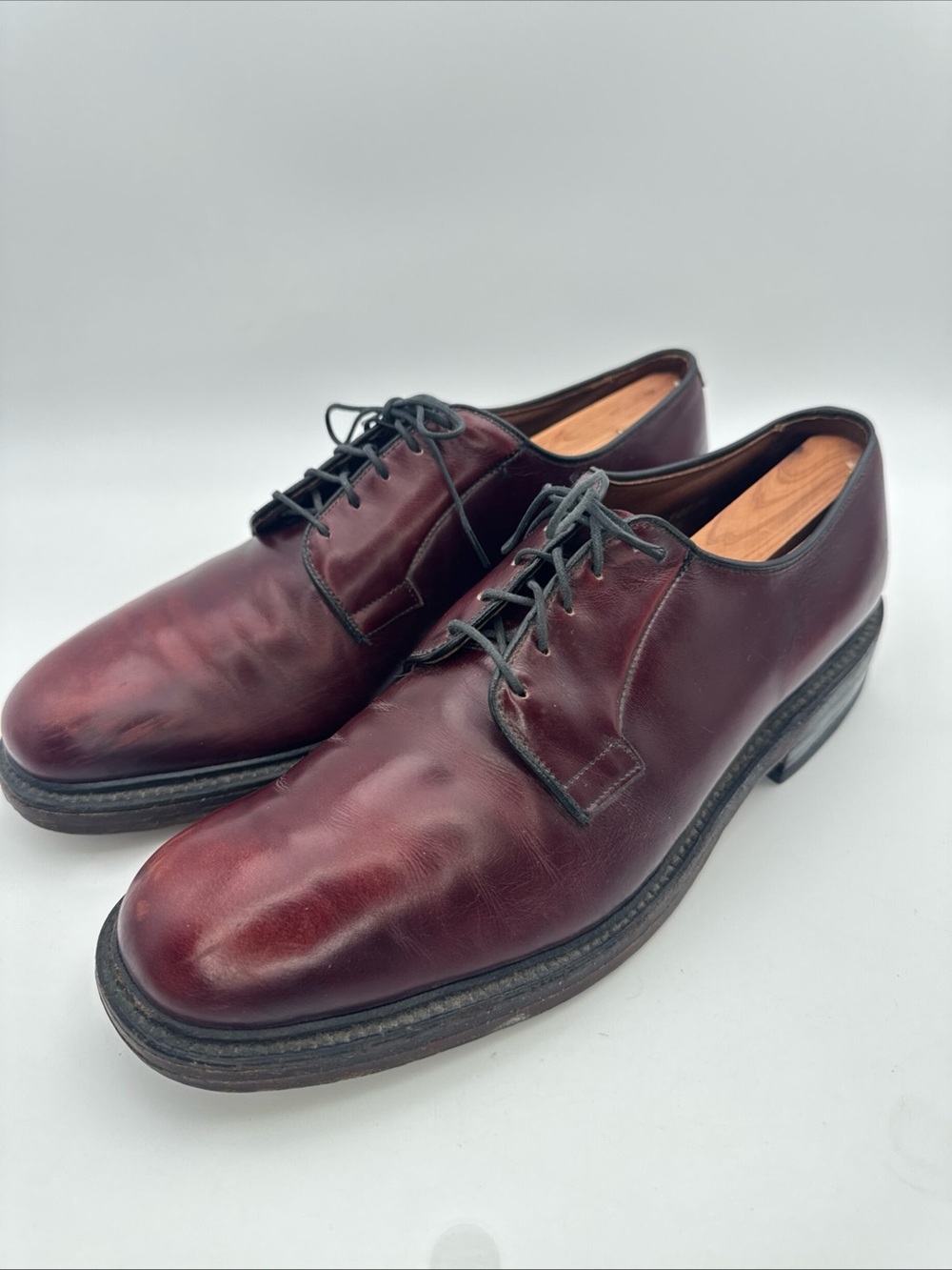 Allen Edmonds Leeds 9548 Burgundy Plain Toe Dress Shoes Size US 8.5C